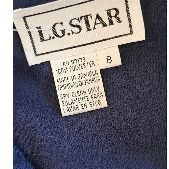 Vintage L.G. Star Women's 2 Piece Jacket & Skirt Suit Church‎ Formal Size 8 Navy - Picture 5 of 6